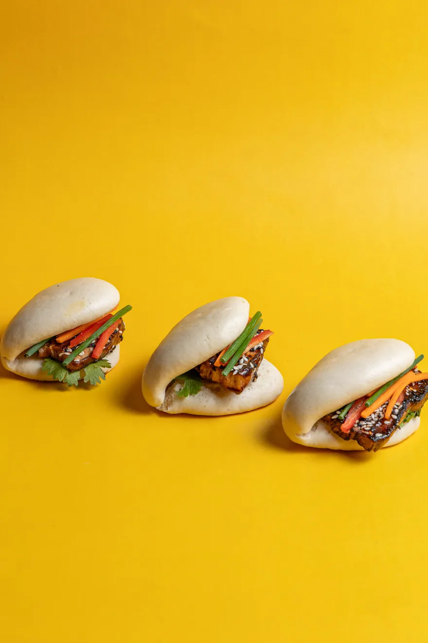 Bao Buns with Glazed Pork Pancetta